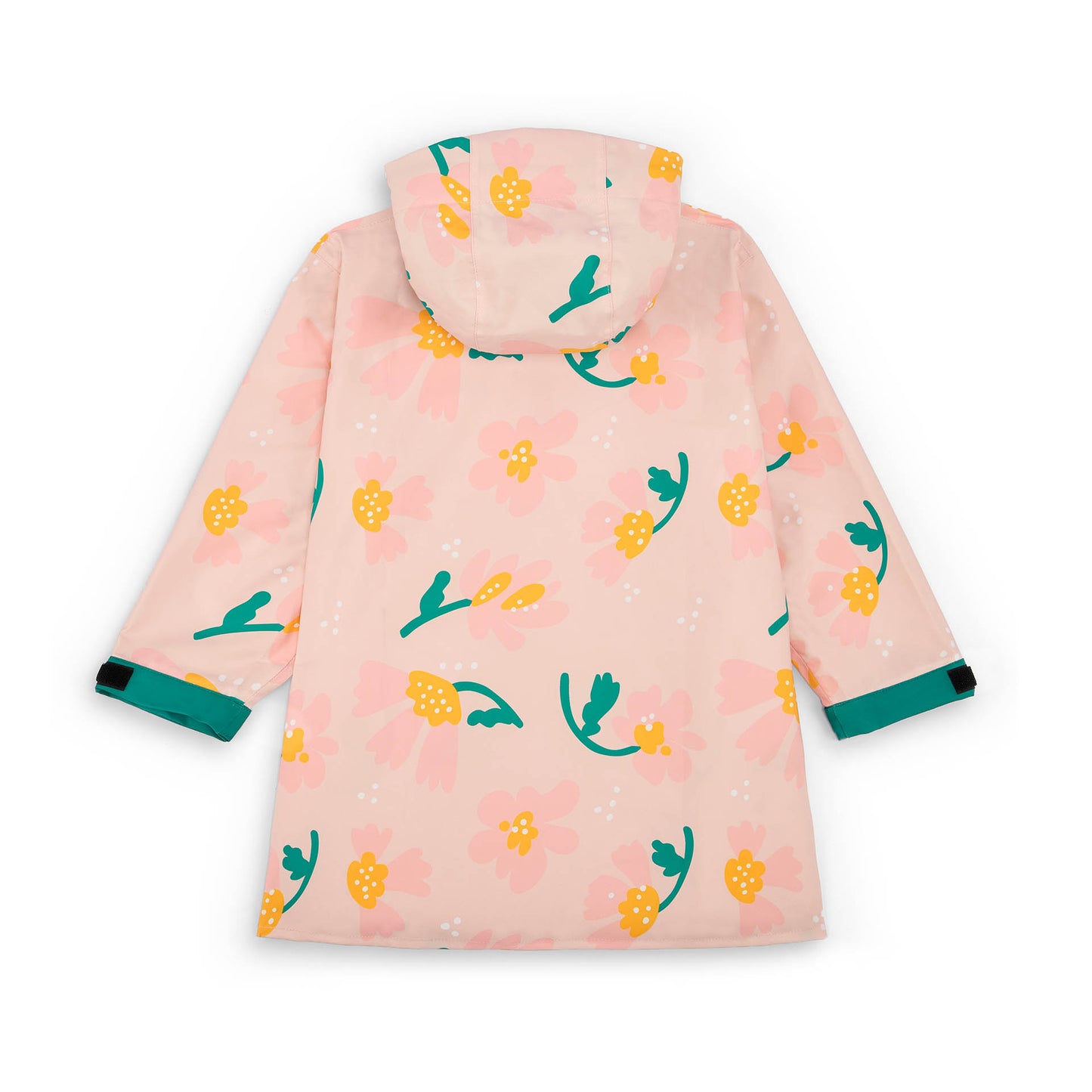 Kinder-regenponcho rosa mit blumen-motiv und verstellbaren Ärmeln Hello Hossy