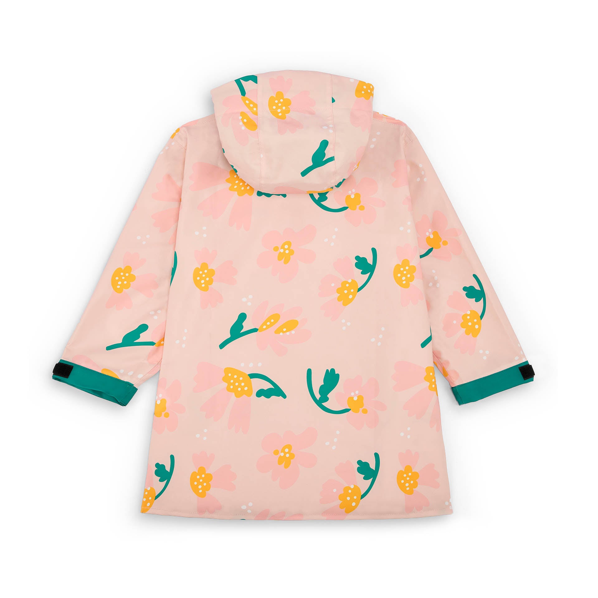 Kinder-regenponcho rosa mit blumen-motiv und verstellbaren Ärmeln Hello Hossy