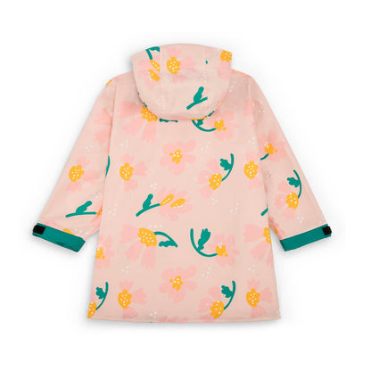 Kinder-regenponcho rosa mit blumen-motiv und verstellbaren Ärmeln Hello Hossy