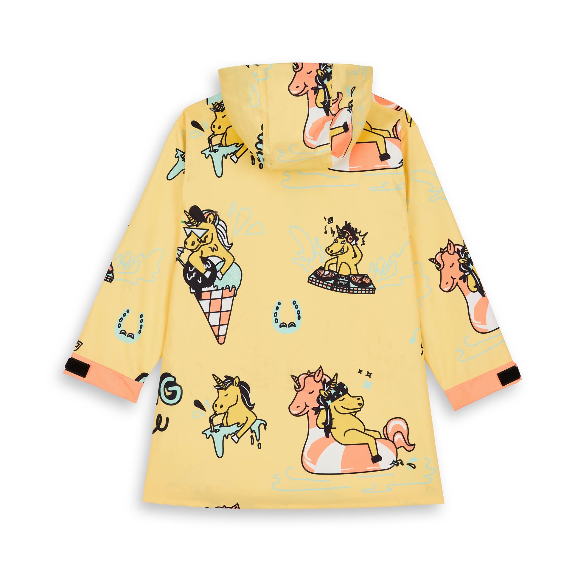 Poncho de Pluie avec capuche Unicorn pour enfant – vue à plat, de dos
