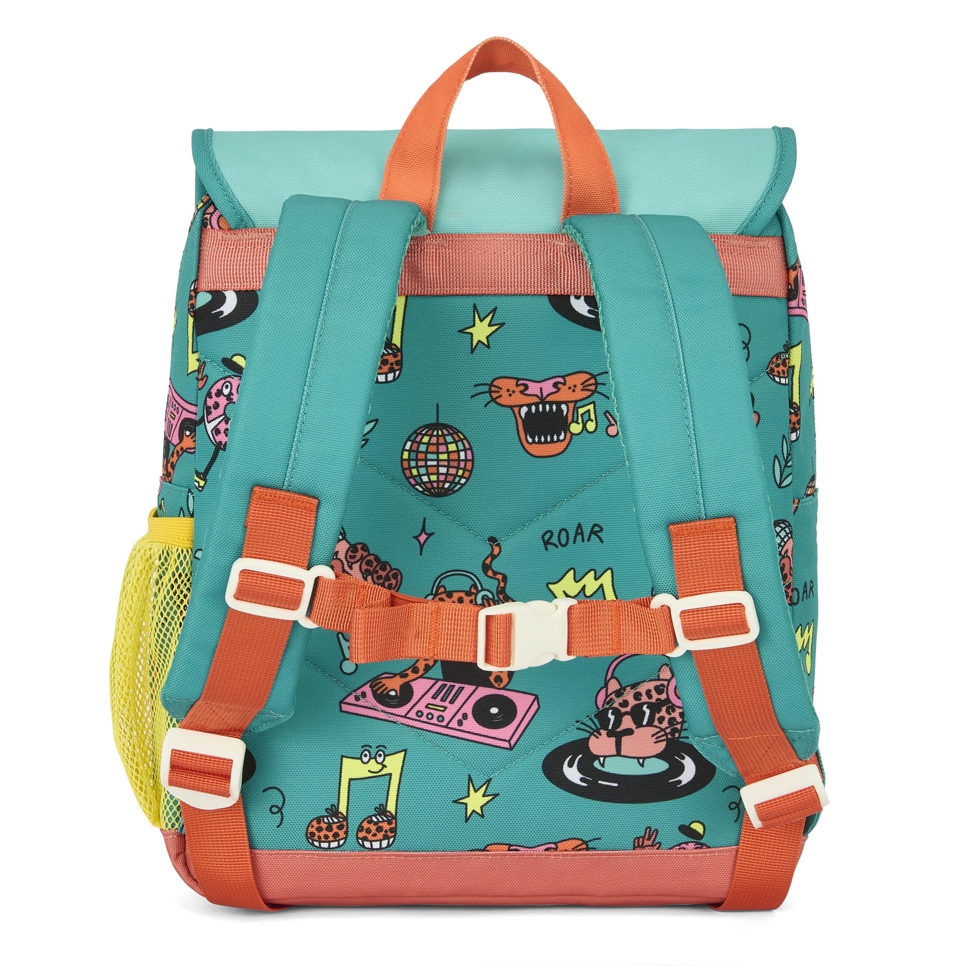 Sac à dos enfant vert corail motif animaux colorés Hello Hossy