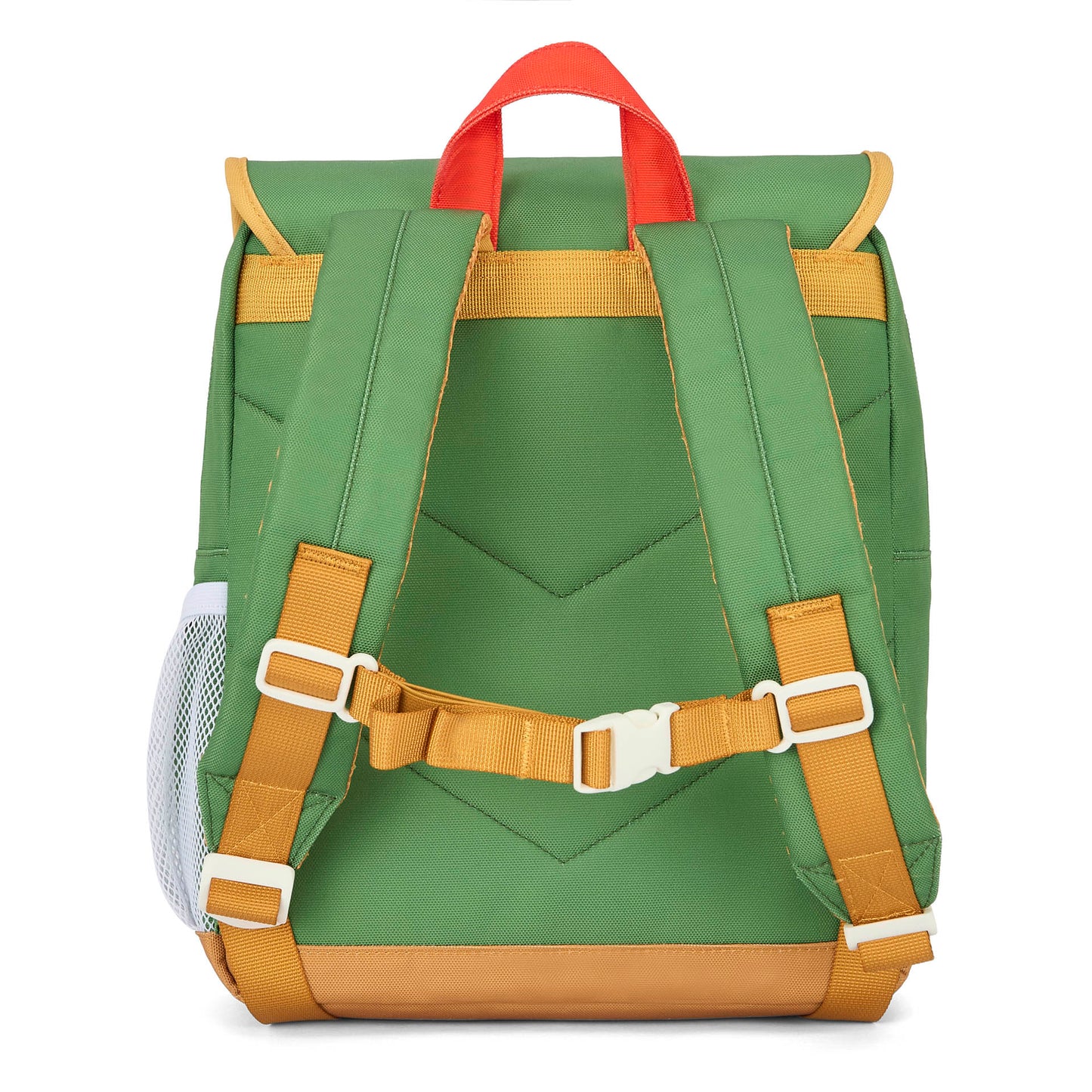 Rucksack Kind Grün Orange Details rotes Handgelenk Hello Hossy