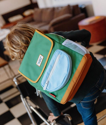 Rucksack Kind Grün hellblaue Tasche Hello Hossy
