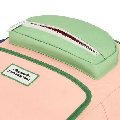 Rucksack Kind Rosa Grün Details Vordertasche Hello Hossy