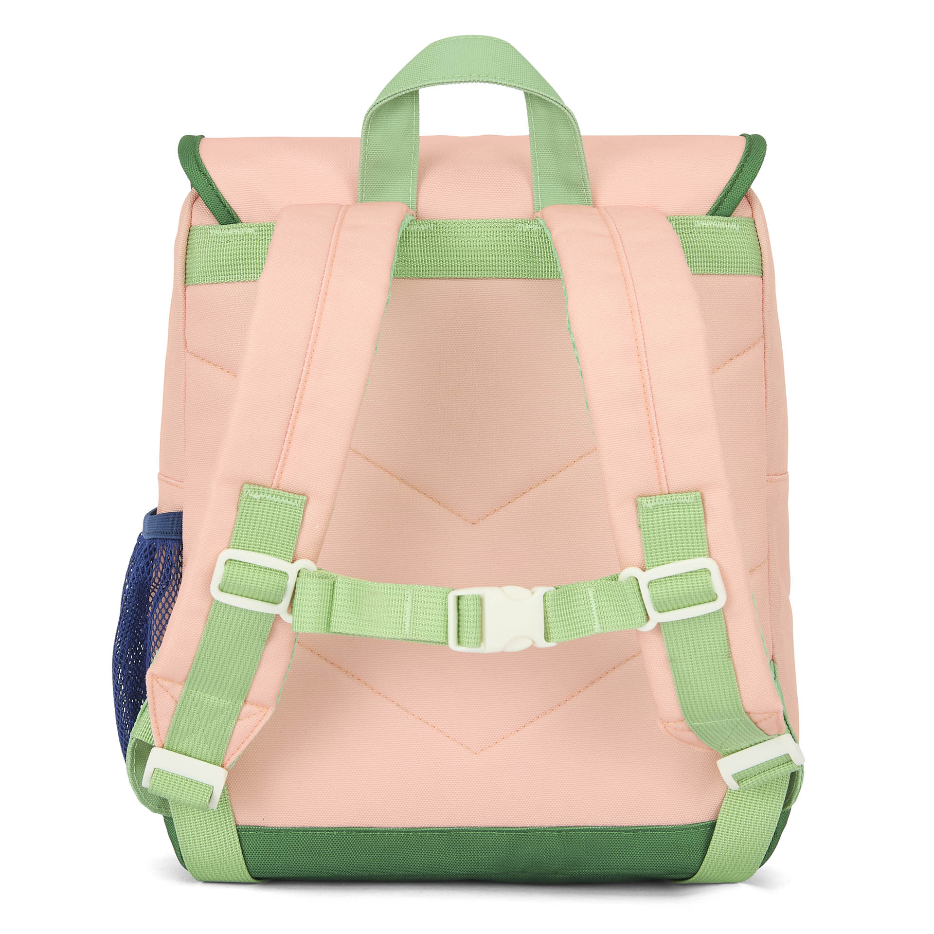 Rucksack Kind Rosa grüne Details Netztasche Hello Hossy