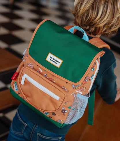 Sac à dos enfant marron vert motif musique Hello Hossy