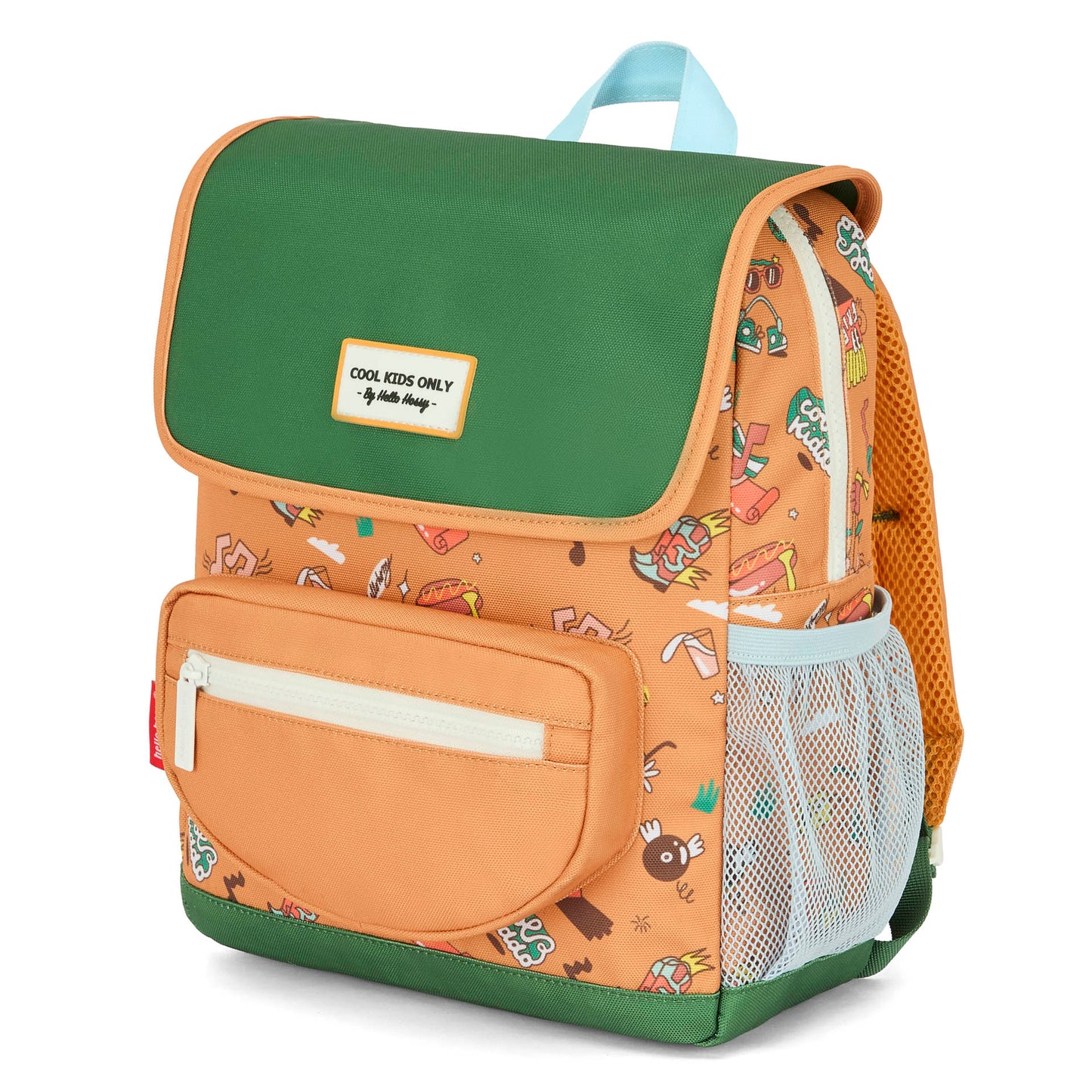Sac à dos enfant marron motif musique patch Hello Hossy
