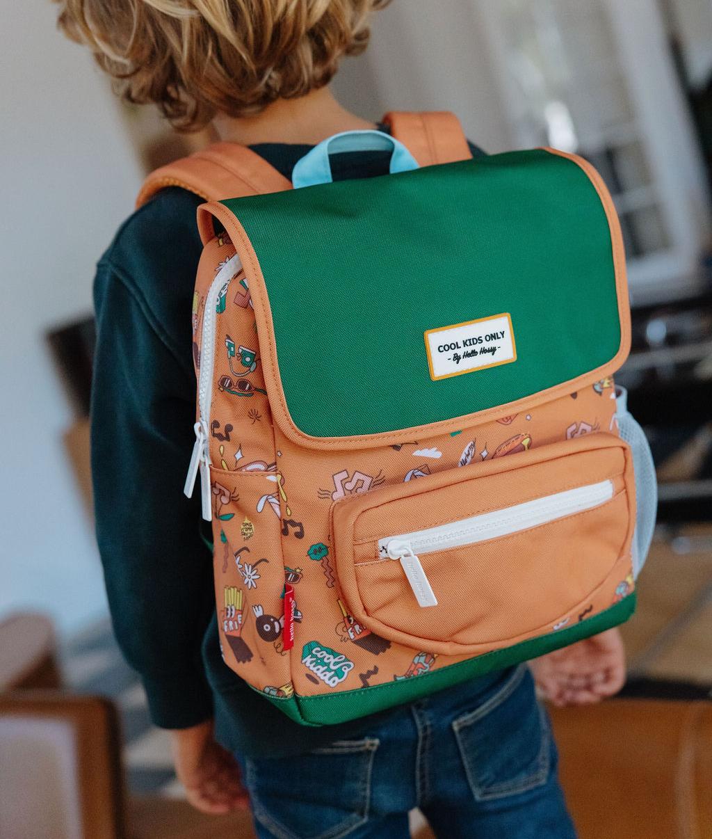 Sac à dos enfant marron imprimé musique Hello Hossy