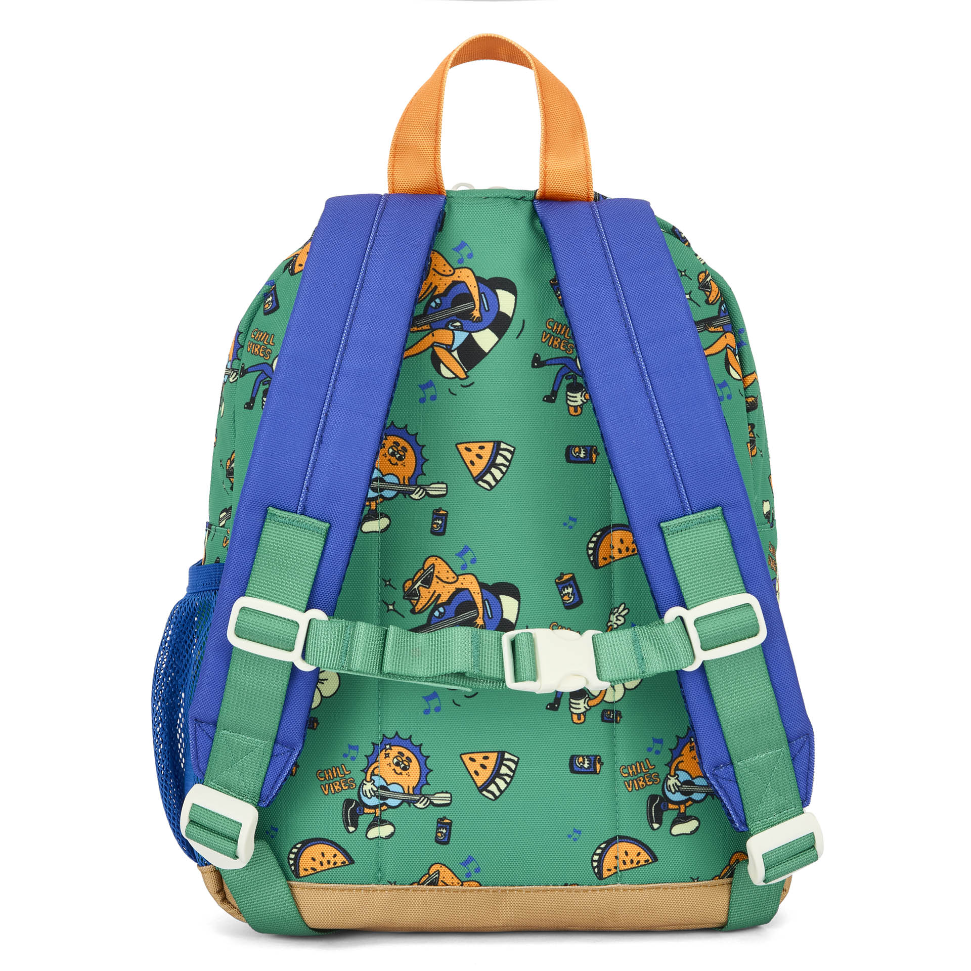 Sac à dos enfant vert imprimé animaux bretelles bleues Hello Hossy