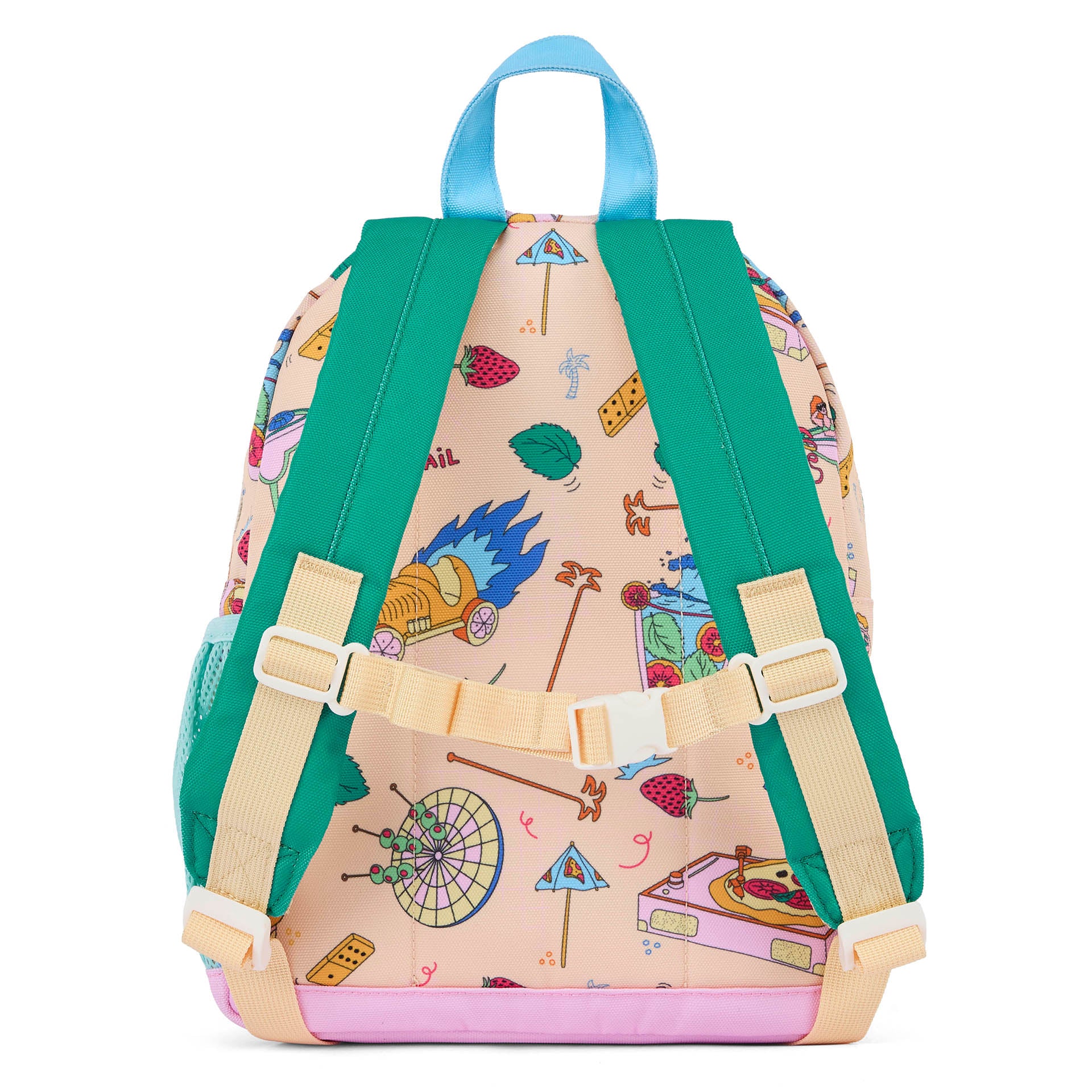 Rucksack Kind beige grün food aufdrucke Gepolsterte träger Hello Hossy
