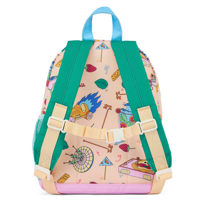 Rucksack Kind beige grün food aufdrucke Gepolsterte träger Hello Hossy