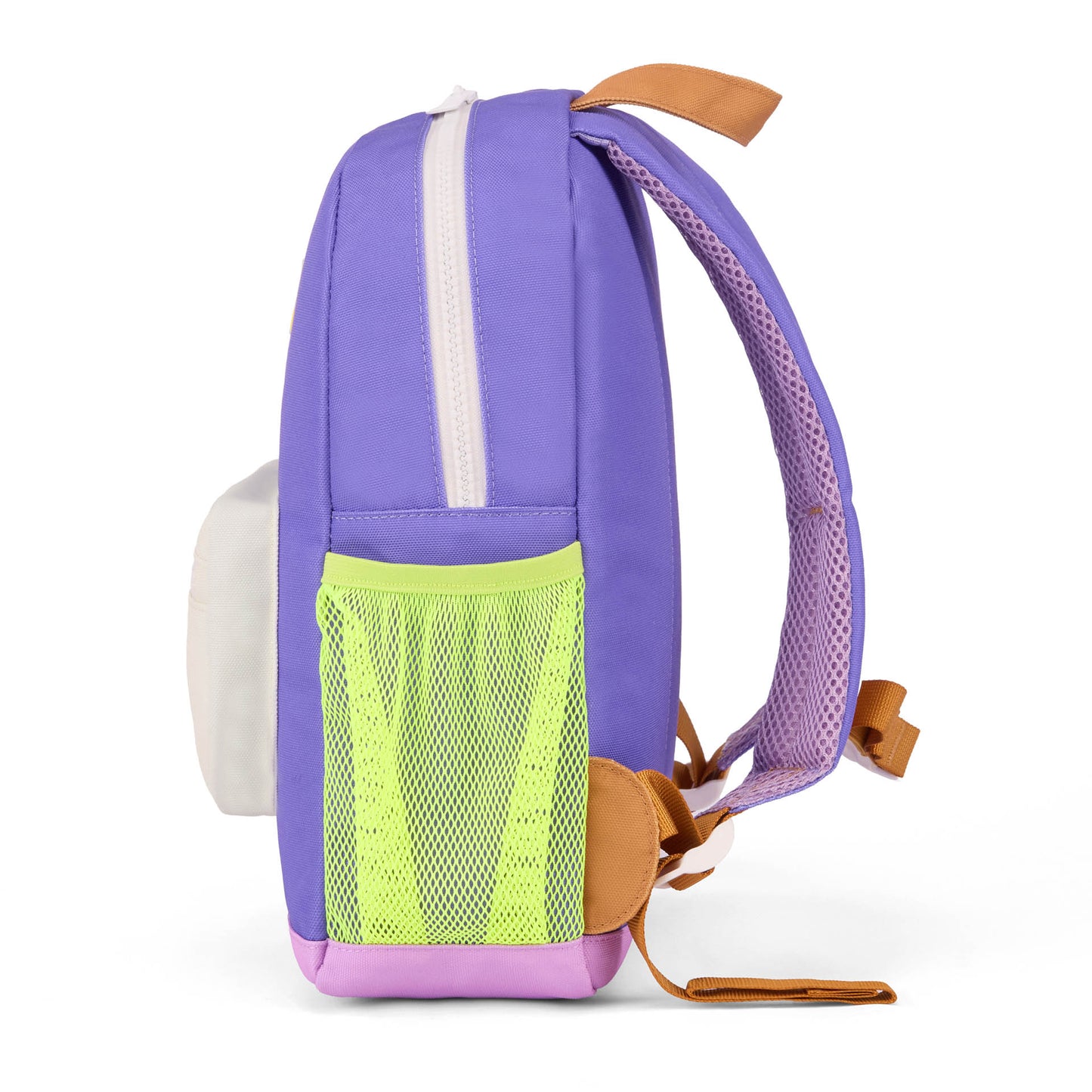 Sac à dos enfant violet poche filet jaune Hello Hossy