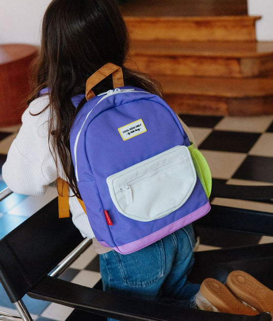 Kinder-Rucksack Violett mit weißer Tasche Hello Hossy