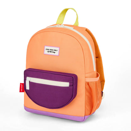 Kinder-Rucksack Orange mit violetter Tasche Hello Hossy