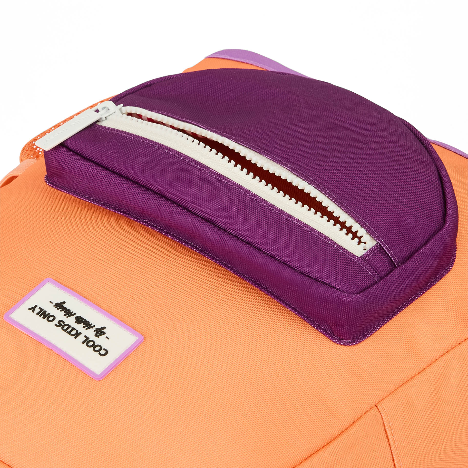 Kinder-Rucksack Orange mit Violett Tasche Hello Hossy