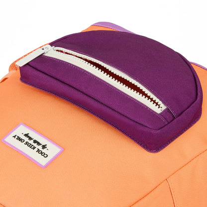 Kinder-Rucksack Orange mit Violett Tasche Hello Hossy