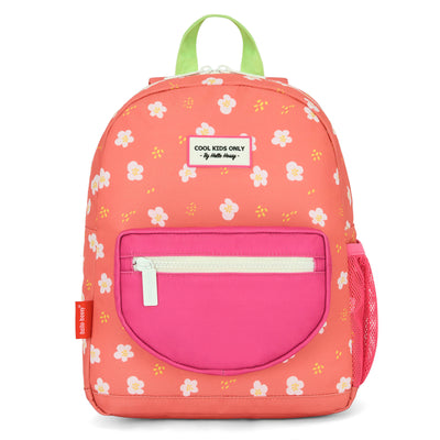 Rucksack Kind Korallenrot Blumen-Aufdruck rosa Tasche Hello Hossy