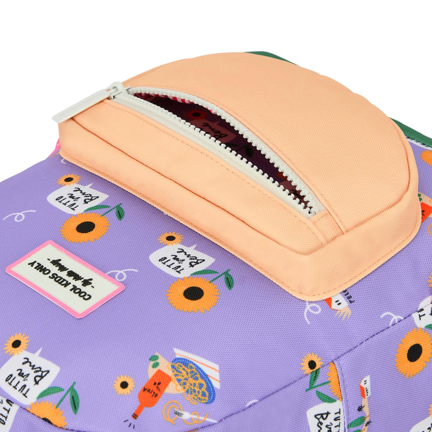 Sac à dos enfant violet imprimé fleurs tournesols Hello Hossy