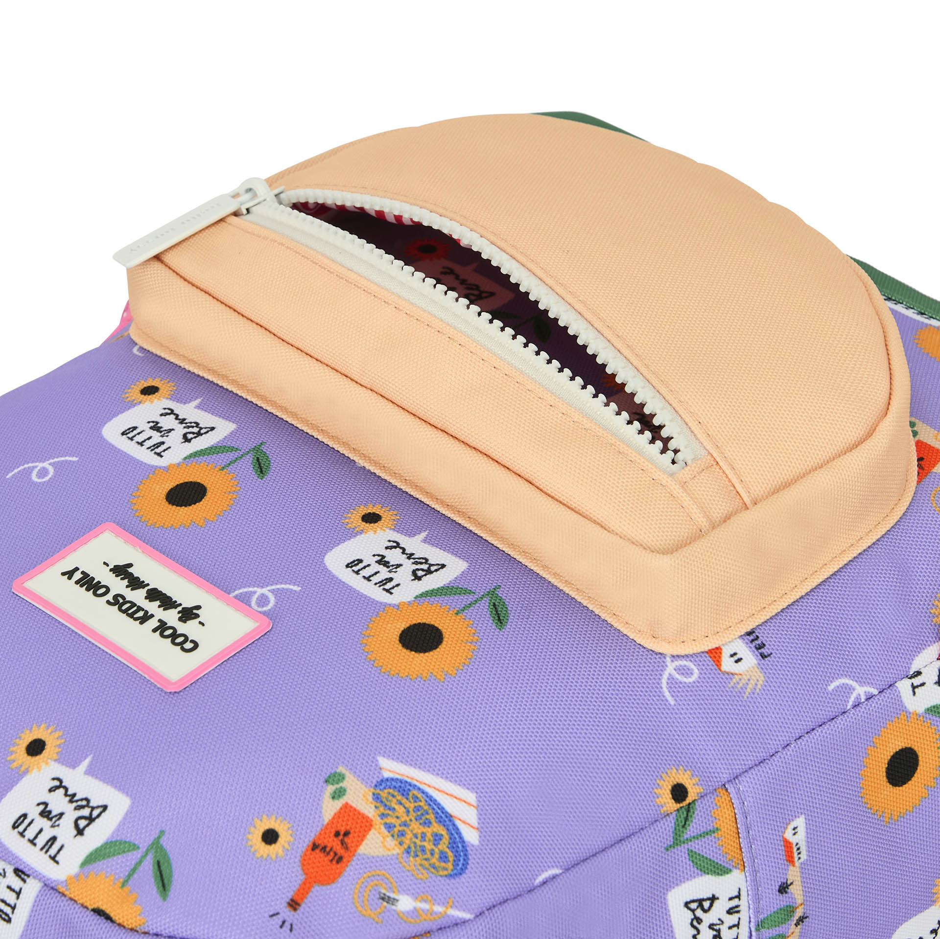 Sac à dos enfant violet imprimé fleurs tournesols Hello Hossy