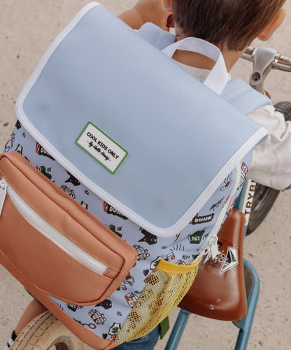 Kinder-Rucksack Blau Sport-Motiv Camel-Tasche gelbes Netz Hello Hossy