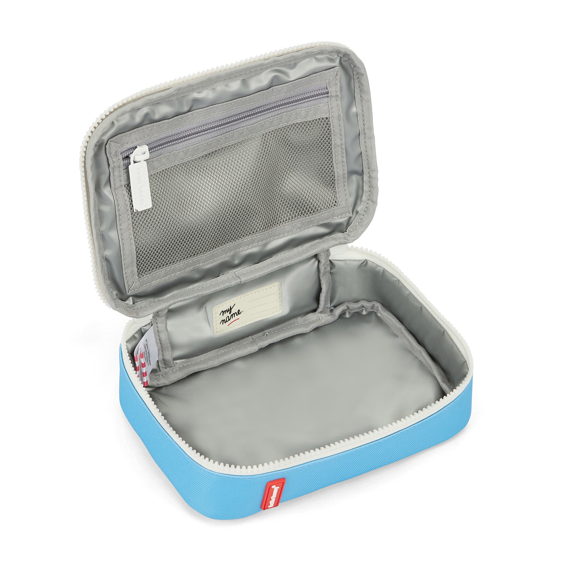 Sac goûter enfant bleu intérieur isotherme compartiment Hello Hossy