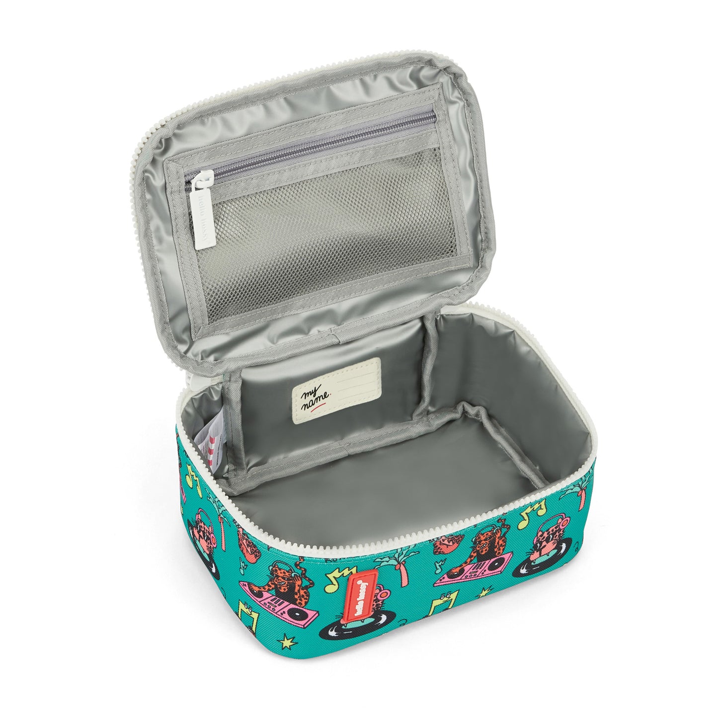 Sac repas enfant vert imprimé animaux compartiment gris Hello Hossy