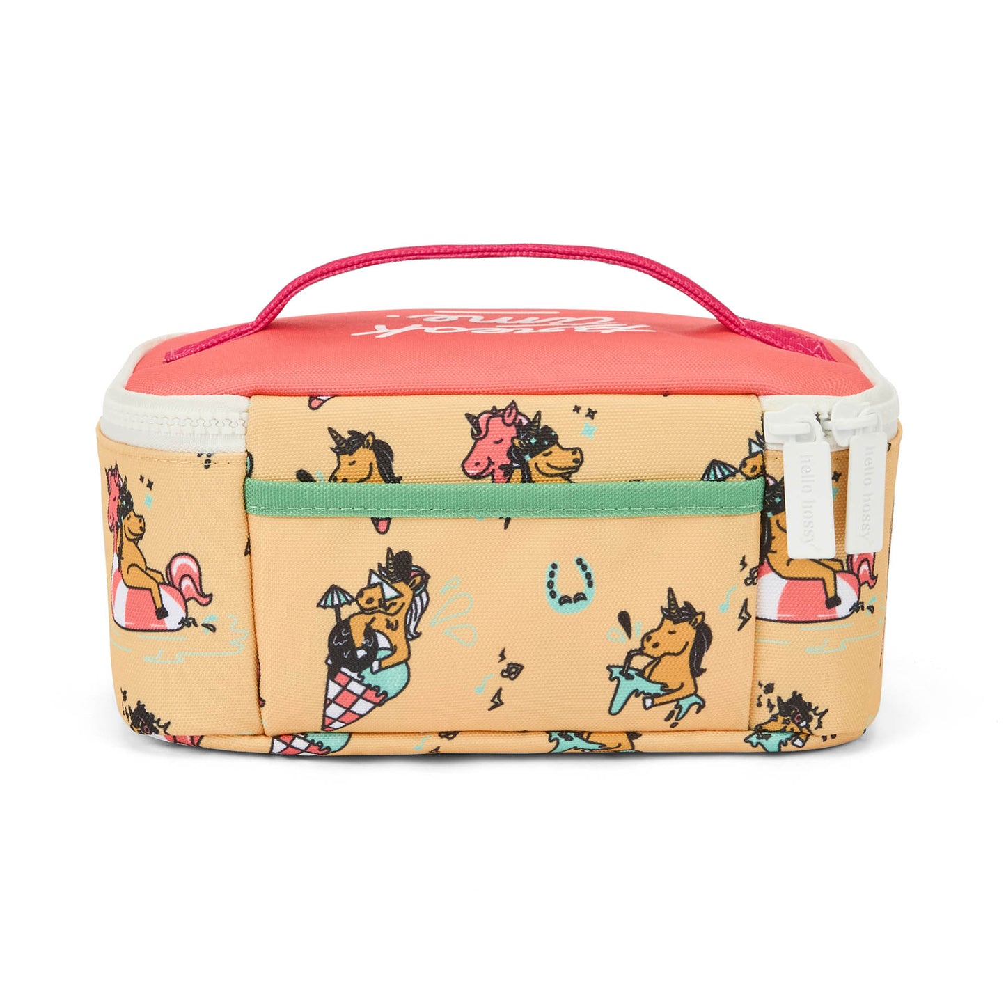 Sac repas enfant jaune motif licorne multicolore Hello Hossy