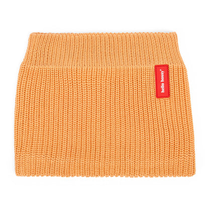 Snood Kind Camel Rippenstrick rotes Etikett Hello Hossy
