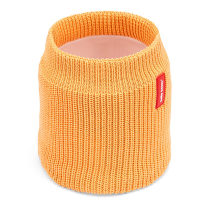 Kinder-Snood Farbe Camel geripptes Strickgewebe rotes Etikett-Detail Hello Hossy