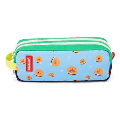 Trousse scolaire enfant bleu motif ballons de basket Hello Hossy