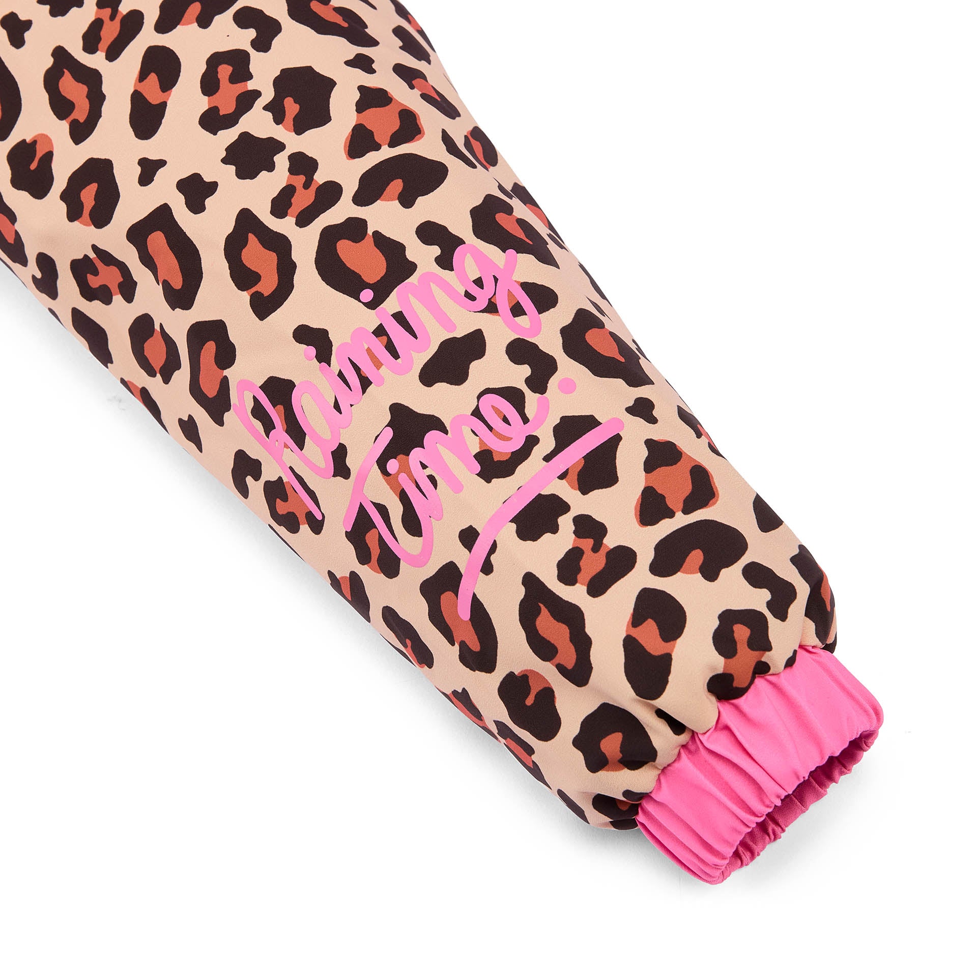 Ärmel Kinderjacke braun leopard-Muster rosa Aufschrift rosa Rippbündchen Hello Hossy