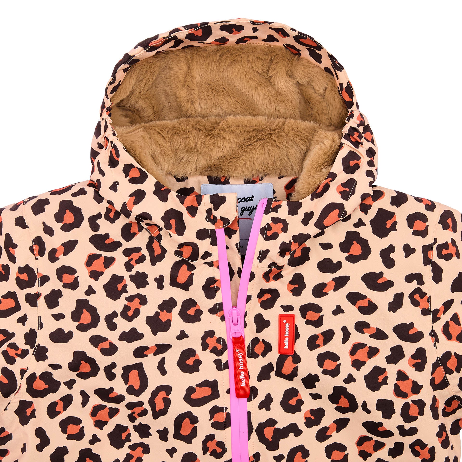 Winterjacke Kind leopard-Muster braun Kunstfellfutter Hello Hossy