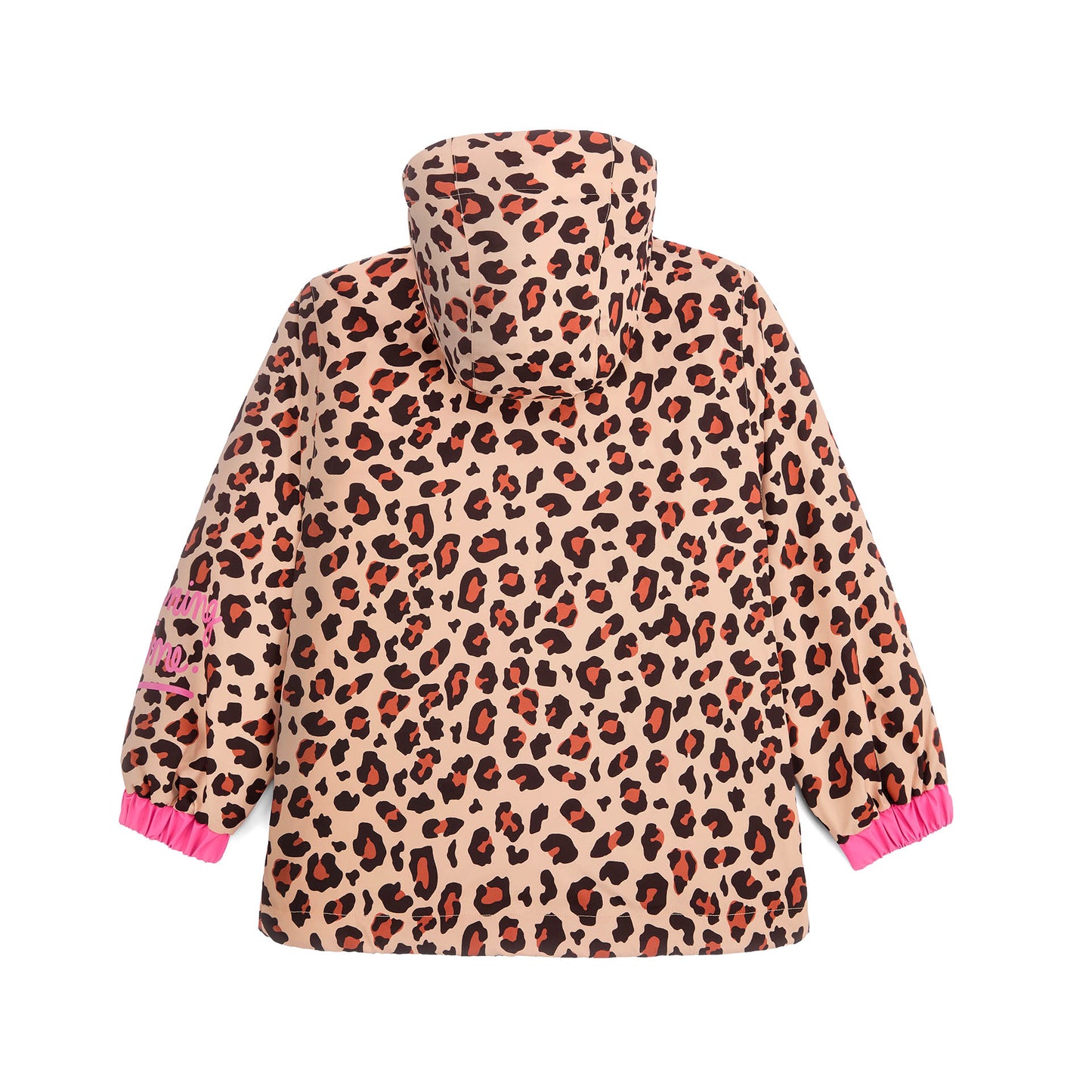 Veste hiver enfant motif léopard capuche manches élastiquées roses Hello Hossy
