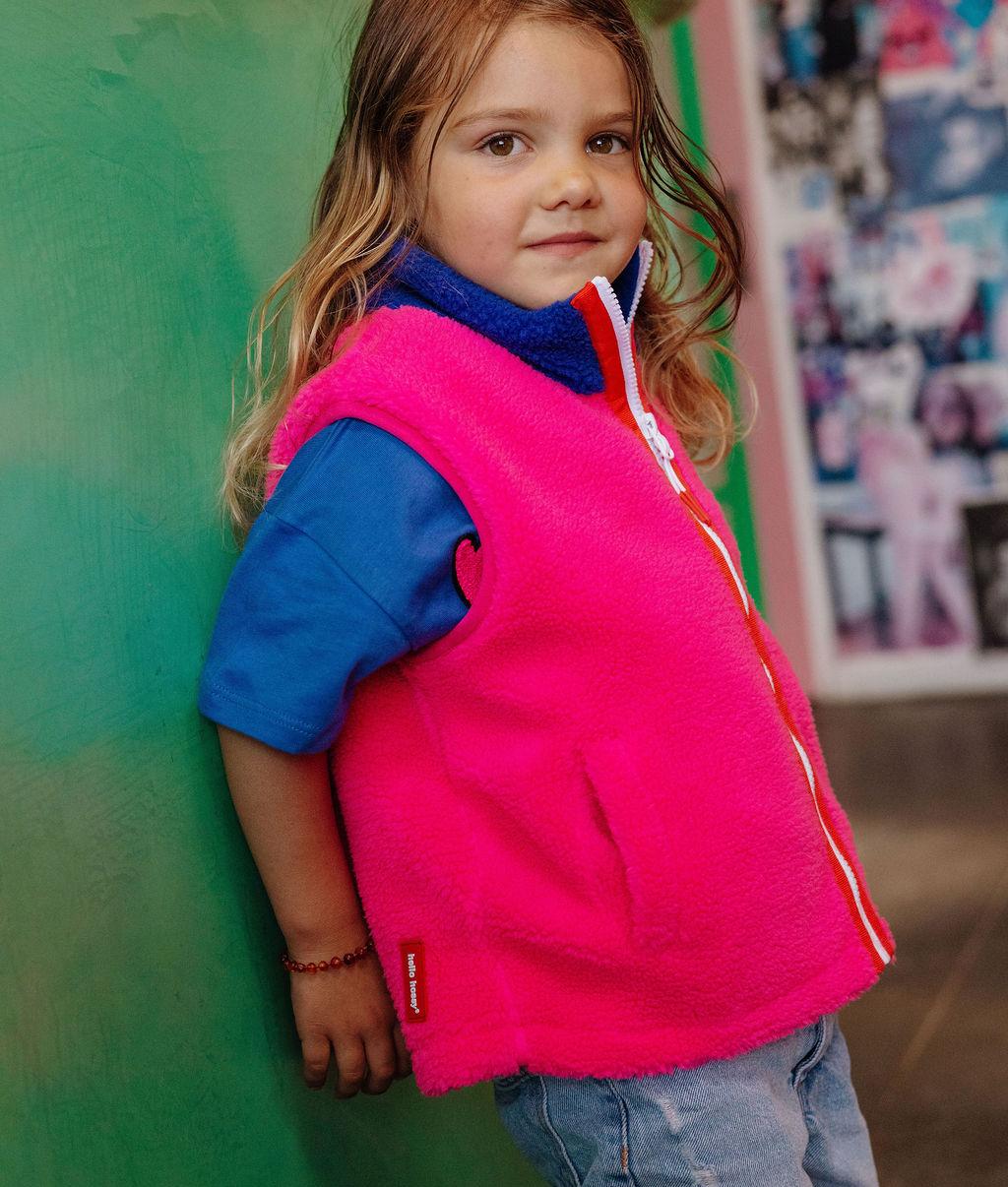 Fleece ärmellos Fuchsia