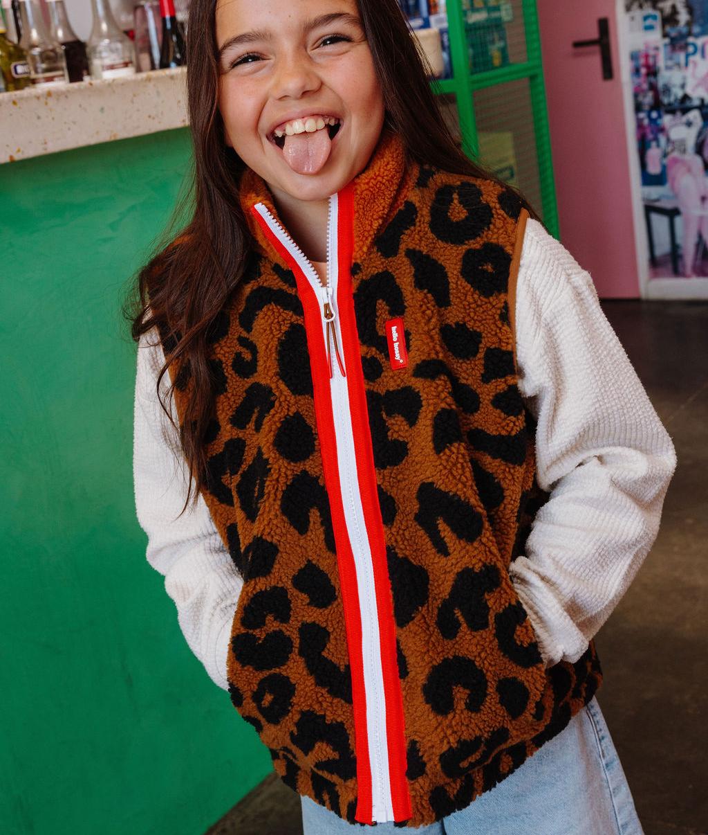 Fleece ärmellos Leopard