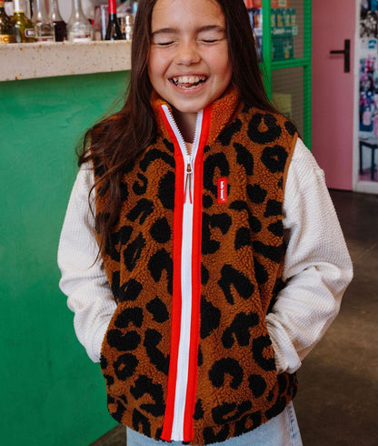 Fleece ärmellos Leopard