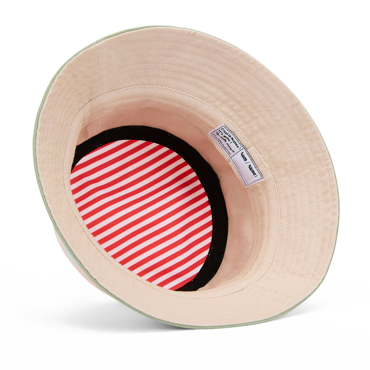 Bob Kind Beige gestreiftes Innenfutter rot weiß Hello Hossy