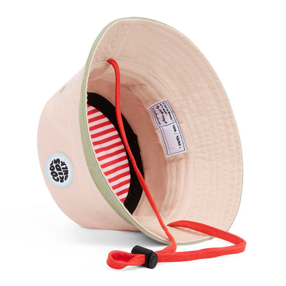 Bob Kind Beige gestreiftes Innenfutter rot grün verstellbarer Riemen Hello Hossy