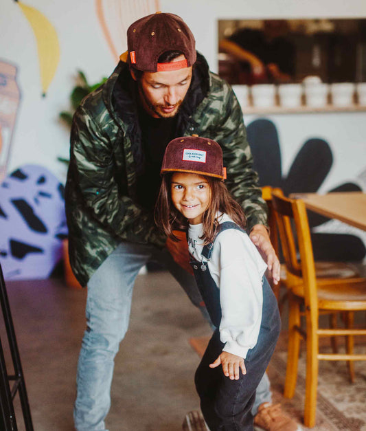 Casquette Parents-Enfants Sweet Brownie, visière plate, velours, matchy-matchy, dès 9 mois, Cool Kids Only !